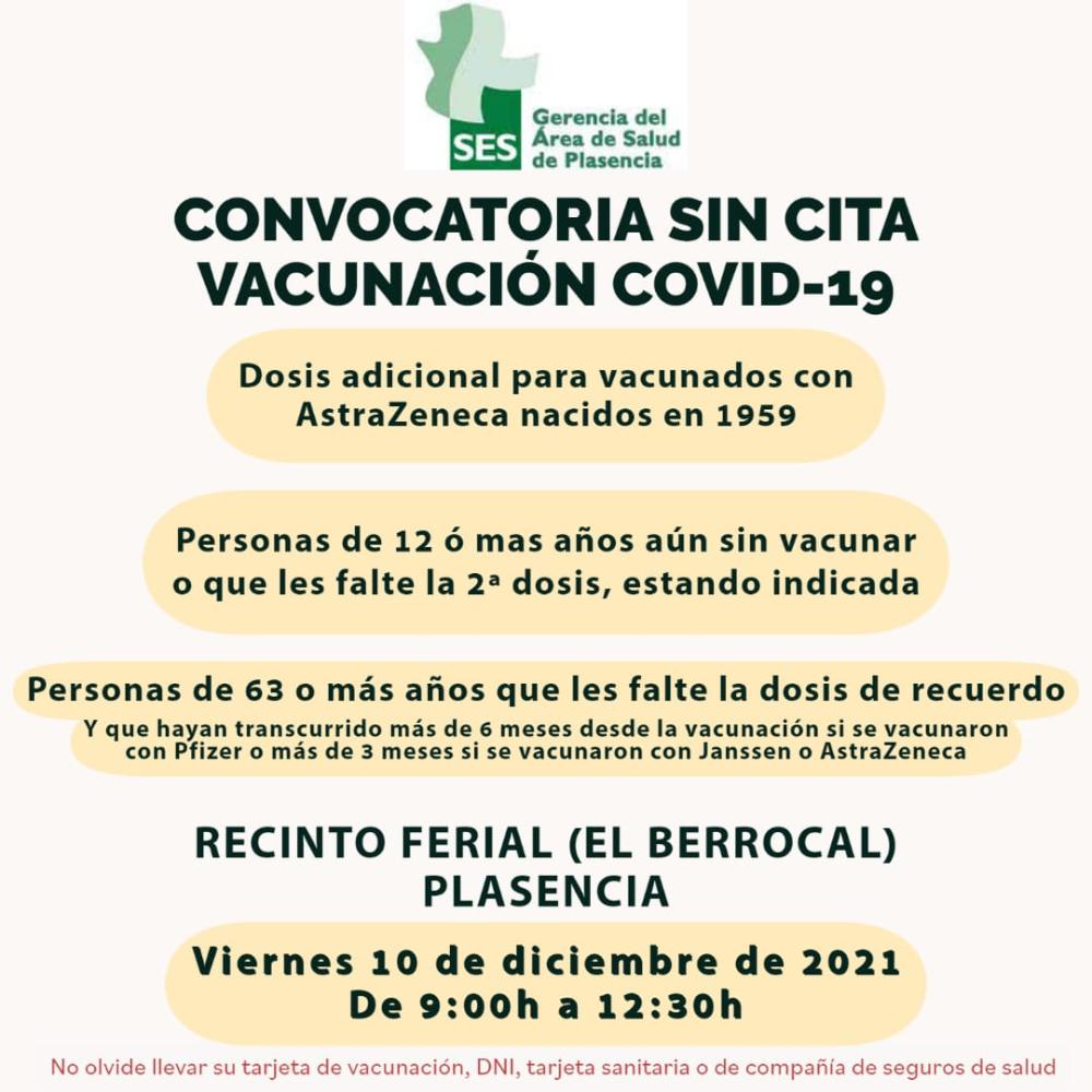 Imagen 10 de Diciembre - Convocatoria sin cita vacunación COVID-19