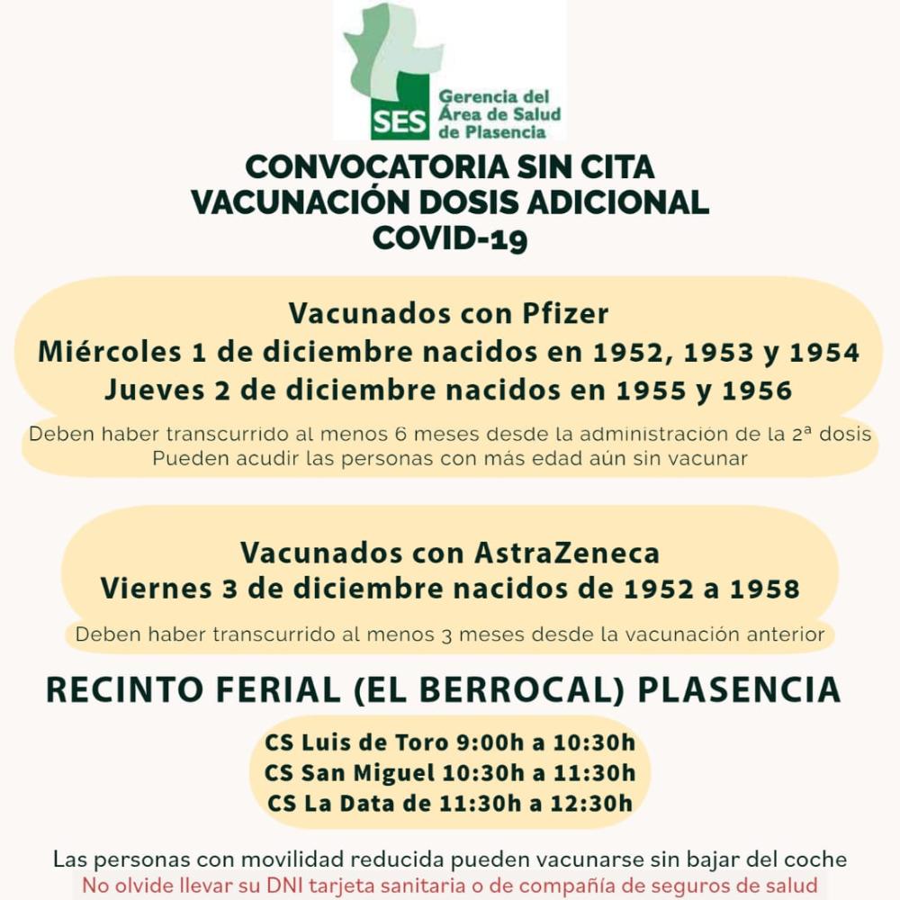 Imagen 1, 2 y 3 de Diciembre - Convocatoria sin cita vacunación COVID-19